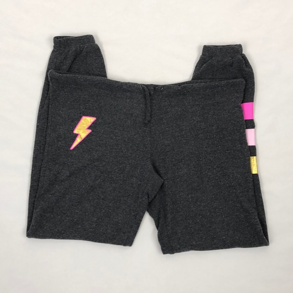 Chaser Gray Lightening Bolt Joggers / Sweatpants - Picture 3 of 7